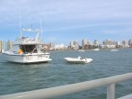 The city seen from a boat.